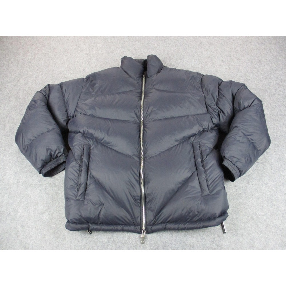 Armani Exchange Jacket Mens Medium Blue Down Puffer Quilted Full Zip Coat